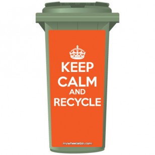 Keep Calm And Recycle Crown Wheelie Bin Sticker Panel